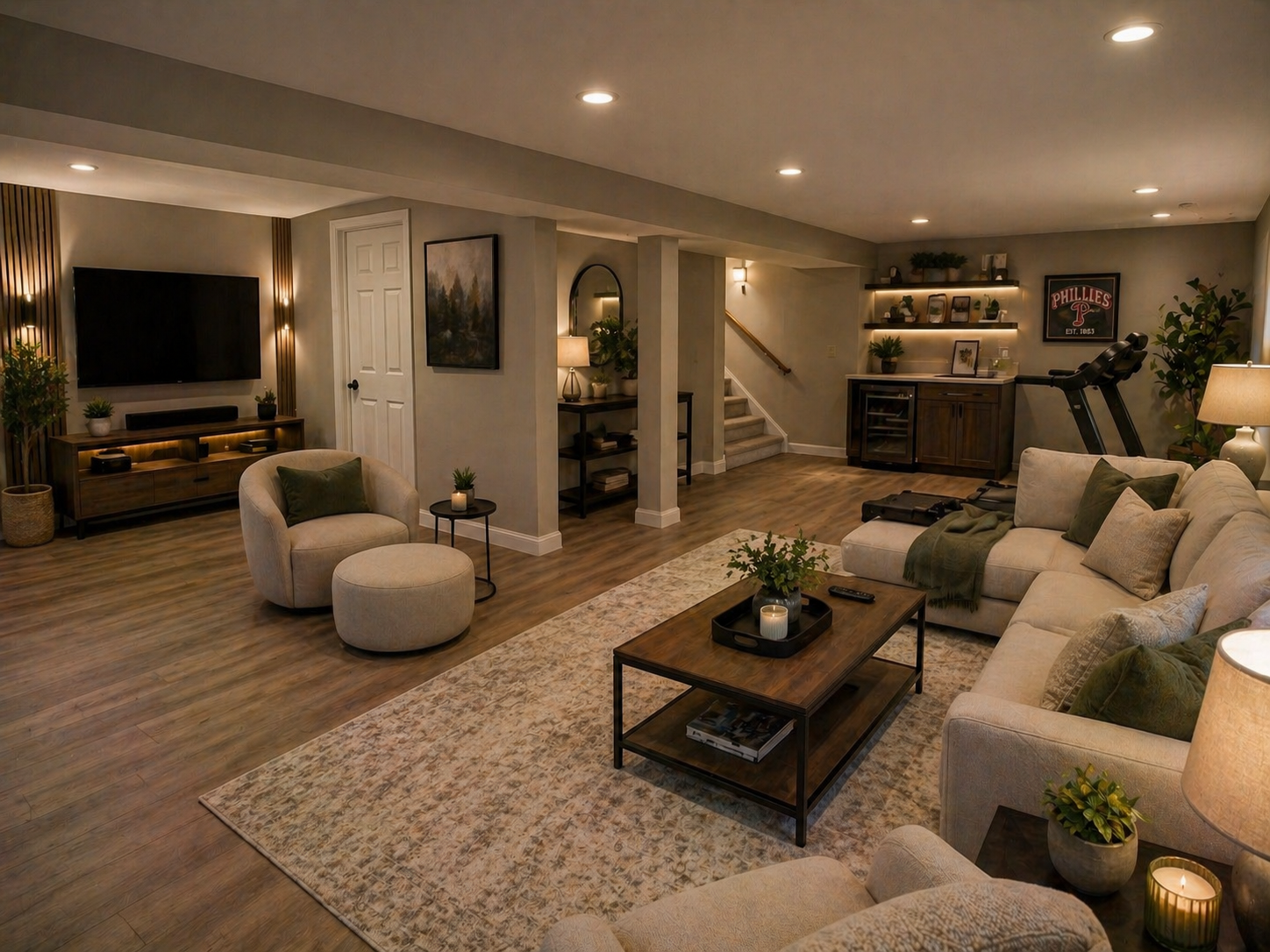 Basement after staging