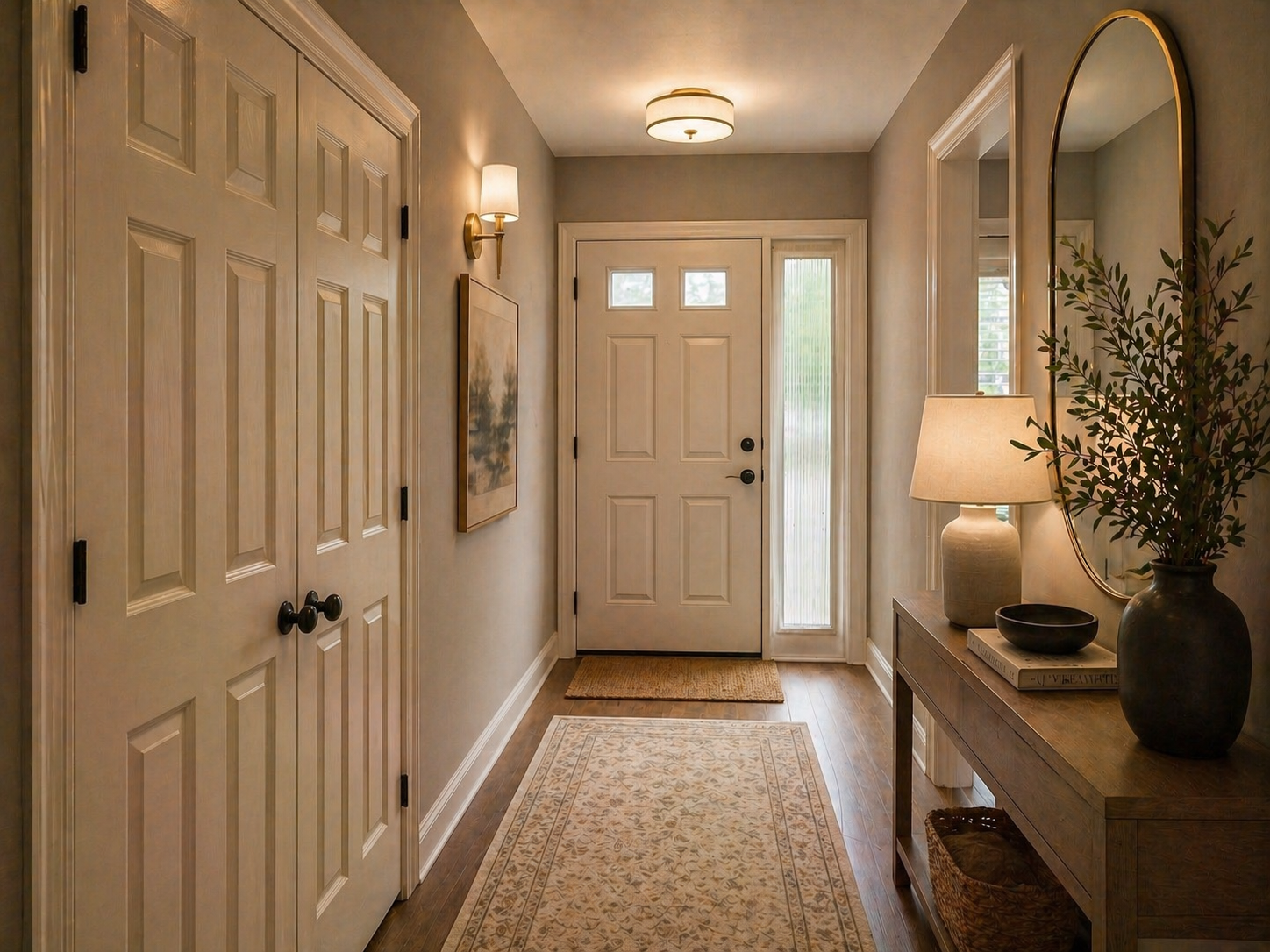 Entry hallway after staging