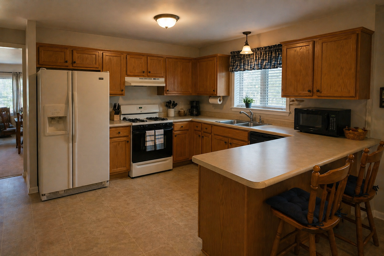 Kitchen before staging