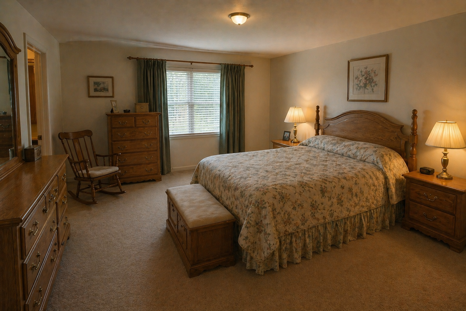 Master bedroom before staging